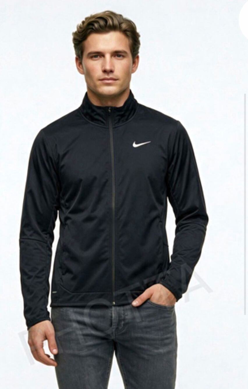 Nike Shield unisex Black Full-Zip Running Track Jacket w/ Pockets Size S